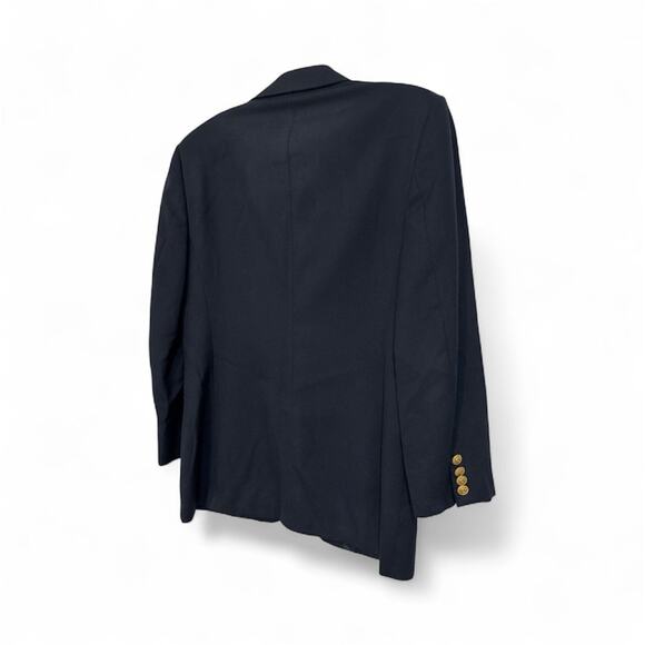 BROOKS BROTHERS NAVY GOLD BUTTON WOOL BLAZER SZ 8 - Picture 2 of 3
